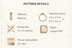 Cute Baby Tiger Cross Stitch Pattern PDF Product Image 3