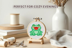 Joyful Frog Cross Stitch Pattern PDF Product Image 4