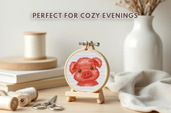 Cute Baby Pig Cross Stitch Pattern PDF Product Image 4