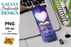 Galaxy Bookmark printable design. Take me to the stars quote Product Image 1