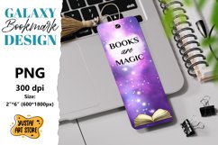 Galaxy Bookmark printable design. Books are magic quote Product Image 1