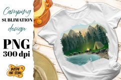 Camping sublimation bundle. Mountain/forest landscape 6 PNG Product Image 2