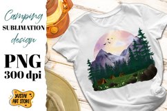 Camping sublimation bundle. Mountain/forest landscape 6 PNG Product Image 4