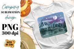 Mountain Camping sublimation design. Night forest landscape Product Image 1