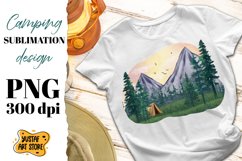 Camping sublimation design. Mountain and forest landscape Product Image 1