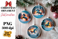Christmas horse ornament sublimation. Product Image 1