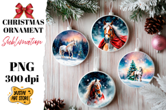 Christmas ornament horse sublimation. Product Image 1