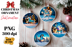 Christmas ornament crystal horse sublimation. Product Image 1