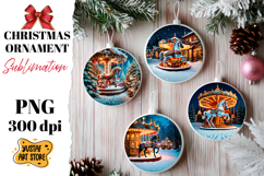 Christmas ornament horse carousel sublimation. Product Image 1