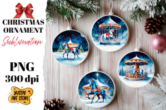 Christmas ornament horse carousel sublimation. Product Image 1