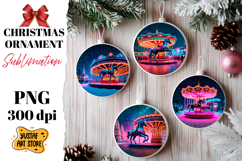 Christmas ornament horse carousel sublimation. Product Image 1