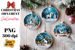 Christmas ornament ceramic horse sublimation. Product Image 1