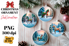 Christmas ornament sublimation.Christmas horse sublimation Product Image 1