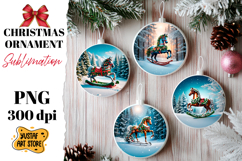 Christmas ornament rocking horse sublimation. Product Image 1