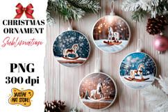 Christmas ornament ceramic horse sublimation. Product Image 1