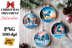 Christmas ornament horse carousel sublimation. Product Image 1