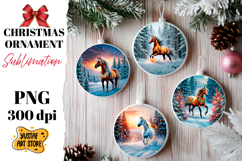 Christmas horse ornament sublimation. Product Image 1