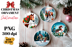 Christmas ornament horse sublimation. Product Image 1