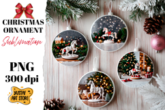 Christmas ornament ceramic horse sublimation. Product Image 1