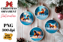 Christmas ornament flame horse sublimation. Product Image 1