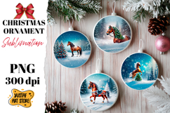 Christmas ornament horse sublimation. Product Image 1
