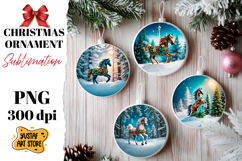 Christmas horse ornament sublimation. Product Image 1