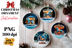 Christmas ornament crystal horse sublimation. Product Image 1