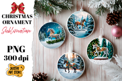 Christmas ornament horse sublimation. Product Image 1