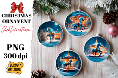 Christmas ornament horse carousel sublimation. Product Image 1