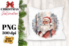 Christmas sublimation design. Santa Claus in winter forest Product Image 1