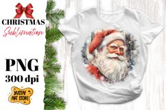 Christmas sublimation design. Santa Claus in winter forest Product Image 1