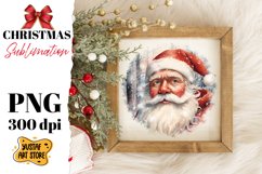 Christmas sublimation design. Santa Claus in winter forest Product Image 1