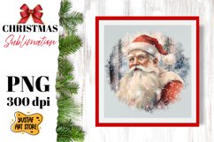 Christmas sublimation design. Santa Claus in winter forest Product Image 1
