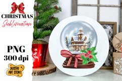 Christmas snow globe sublimation. Christmas house design Product Image 1