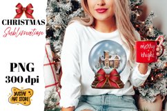 Christmas snow globe sublimation. Christmas house design Product Image 1