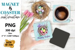 Easter magnet sublimation/Easter coaster PNG. Happy Easter Product Image 1