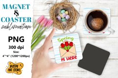 Spring magnet sublimation/Spring coaster PNG. Spring is here Product Image 1