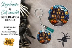 Halloween Stained glass Keychain &amp; Car coaster sublimation Product Image 1