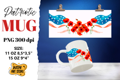 Patriotic sublimation mug wrap. Product Image 1