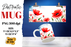 Patriotic sublimation mug wrap. Product Image 1