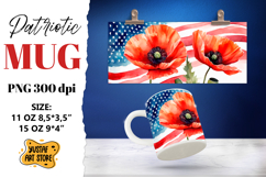 Patriotic sublimation mug wrap. Product Image 1