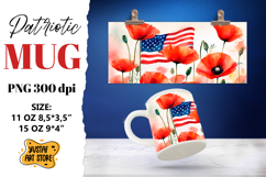 Patriotic sublimation mug wrap. Product Image 1