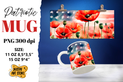 Patriotic sublimation mug wrap. Product Image 1