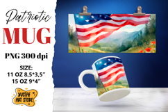Patriotic sublimation mug wrap. Product Image 1