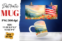 Patriotic sublimation mug wrap. Product Image 1
