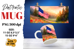 Patriotic sublimation mug wrap. Product Image 1