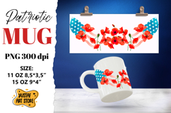 Patriotic sublimation mug wrap. Product Image 1