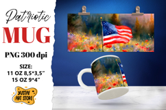 Patriotic sublimation mug wrap. Product Image 1
