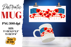 Patriotic sublimation mug wrap. Product Image 1