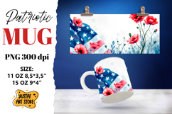 Patriotic sublimation mug wrap. Product Image 1